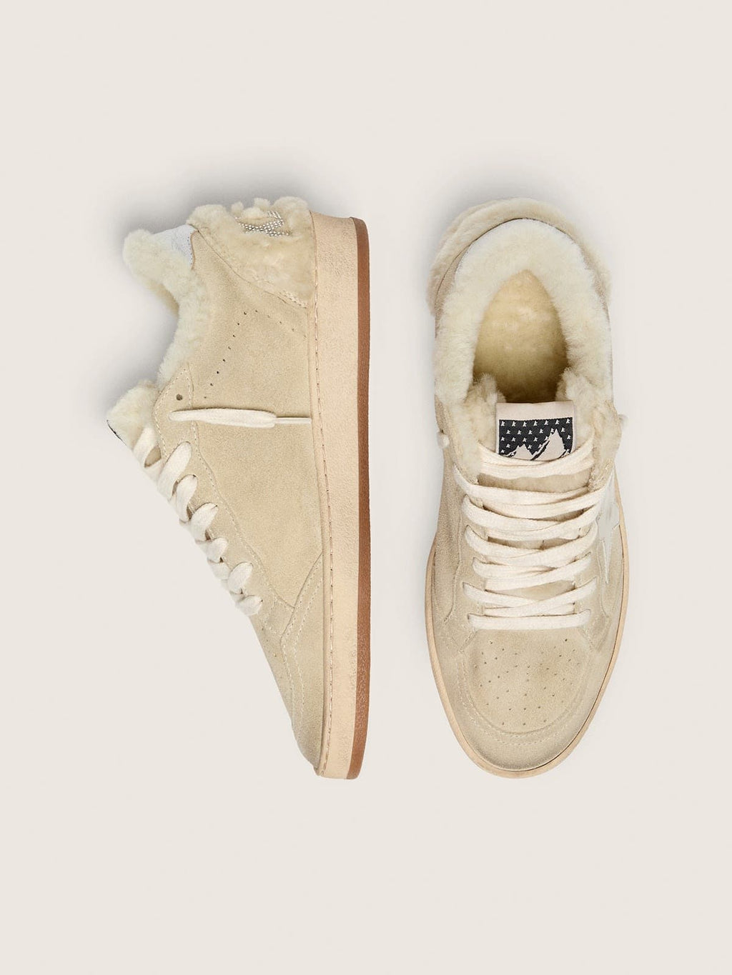 Women's Ball Star LTD in suede and shearling with white patent leather star