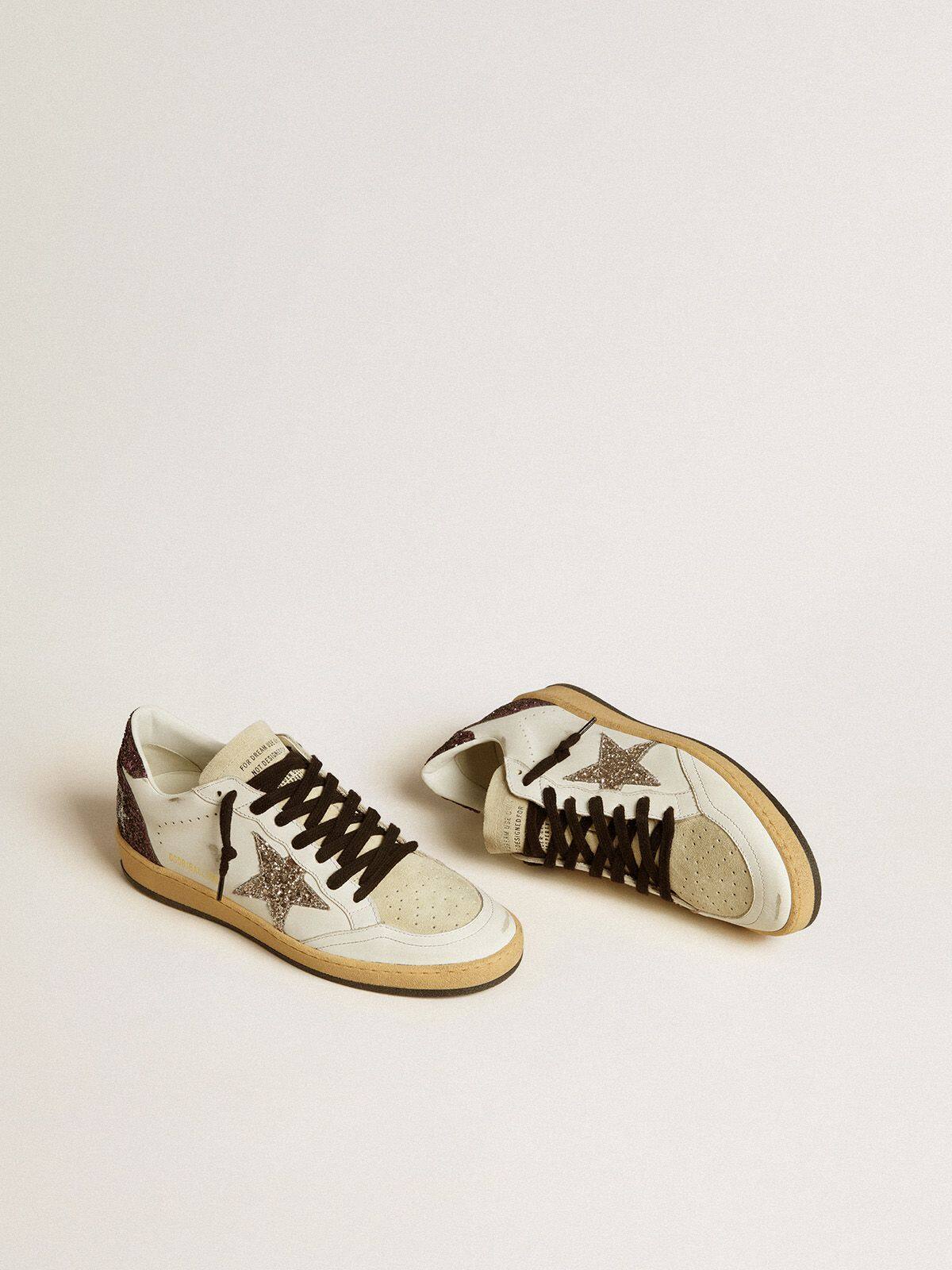 Women’s Ball Star in leather and suede with glitter star and heel tab