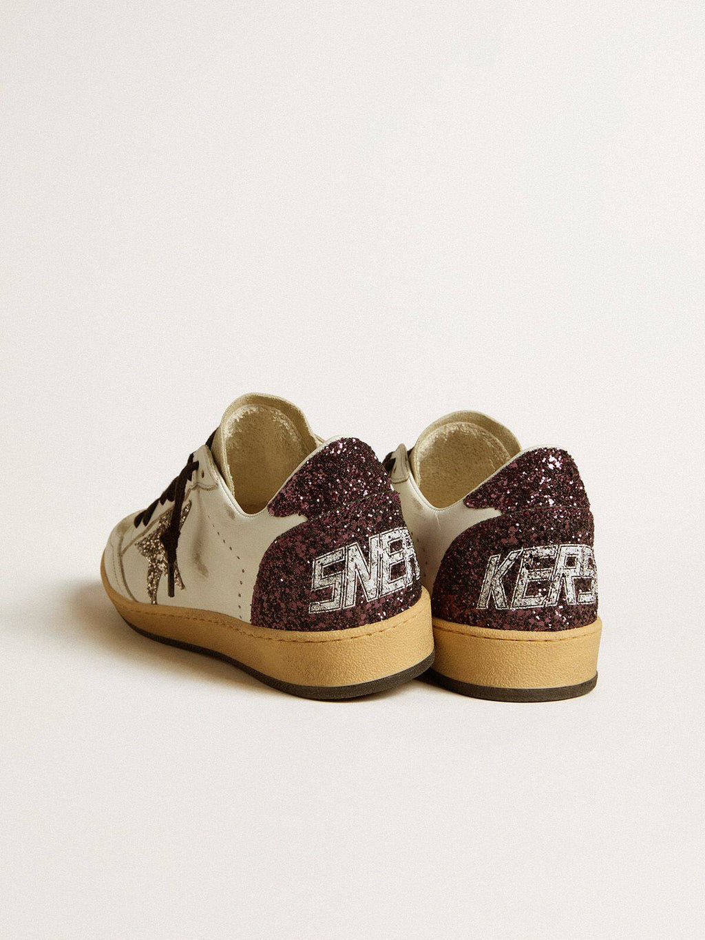 Women’s Ball Star in leather and suede with glitter star and heel tab