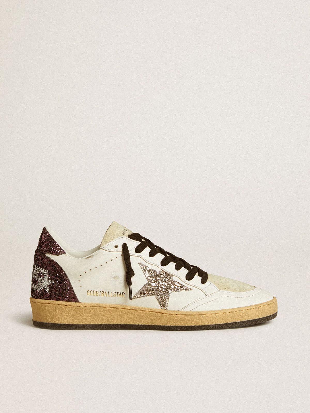 Women’s Ball Star in leather and suede with glitter star and heel tab