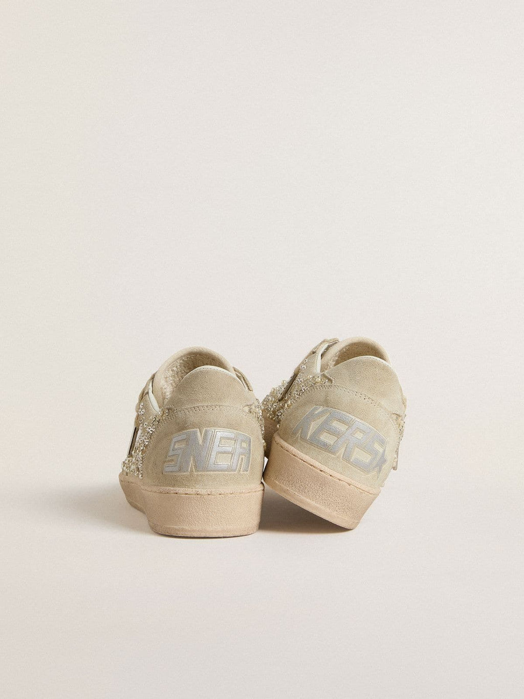 Ball Star in suede with Swarovski crystals and pearls and leather star