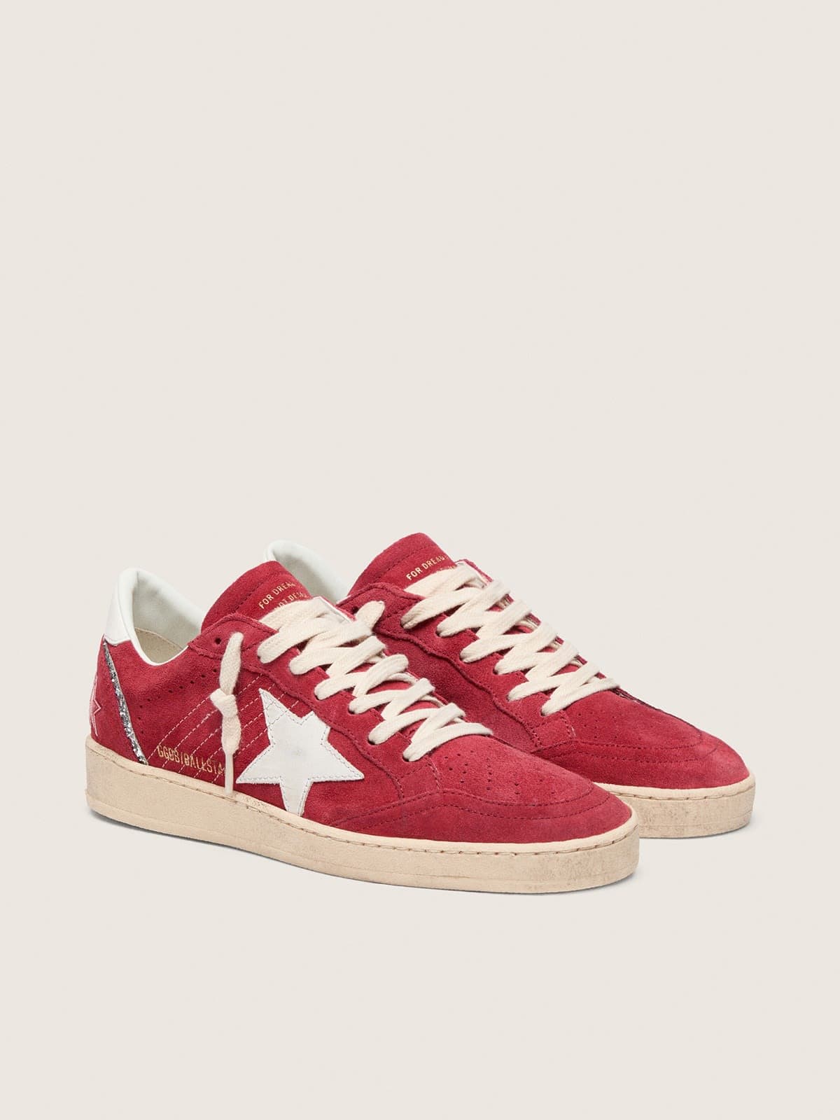 Ball Star in red suede with white leather star and heel tab