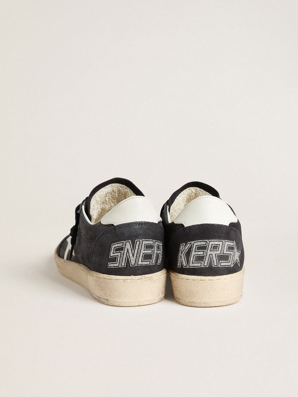 Ball Star in dark blue suede with leather star and heel tab