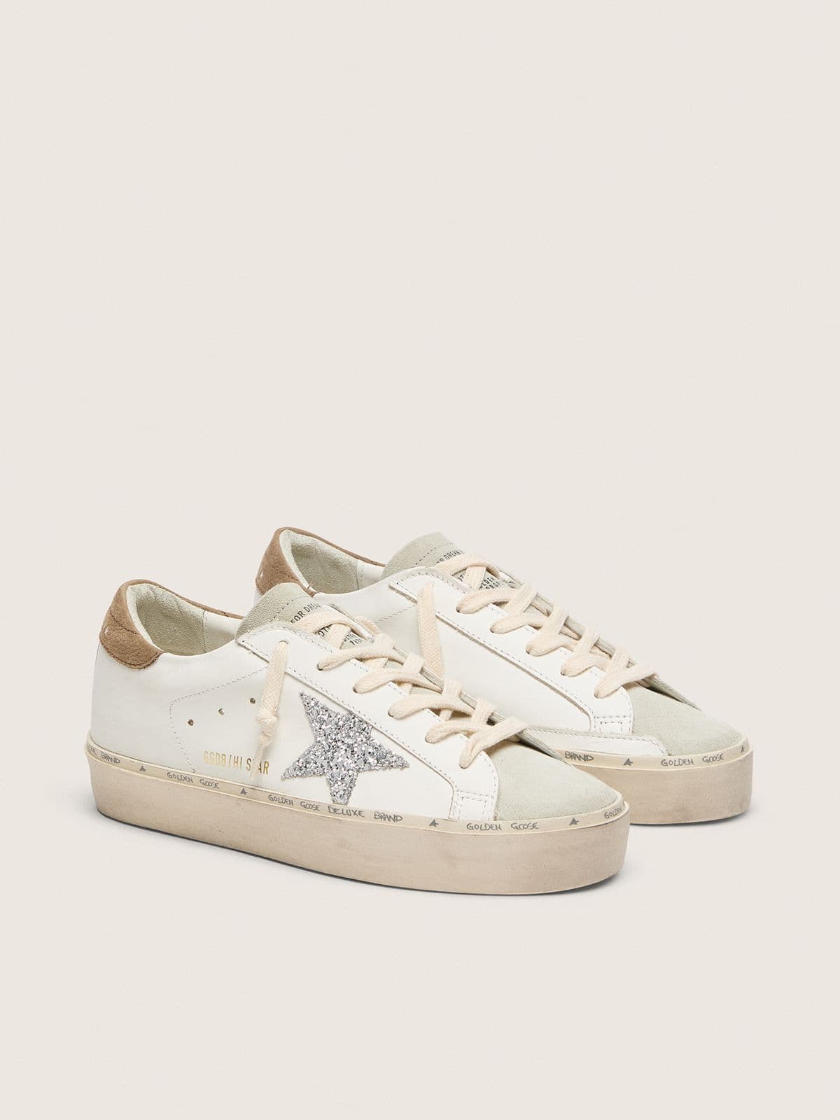 Women’s Hi Star with silver glitter star and dove-gray nubuck heel tab