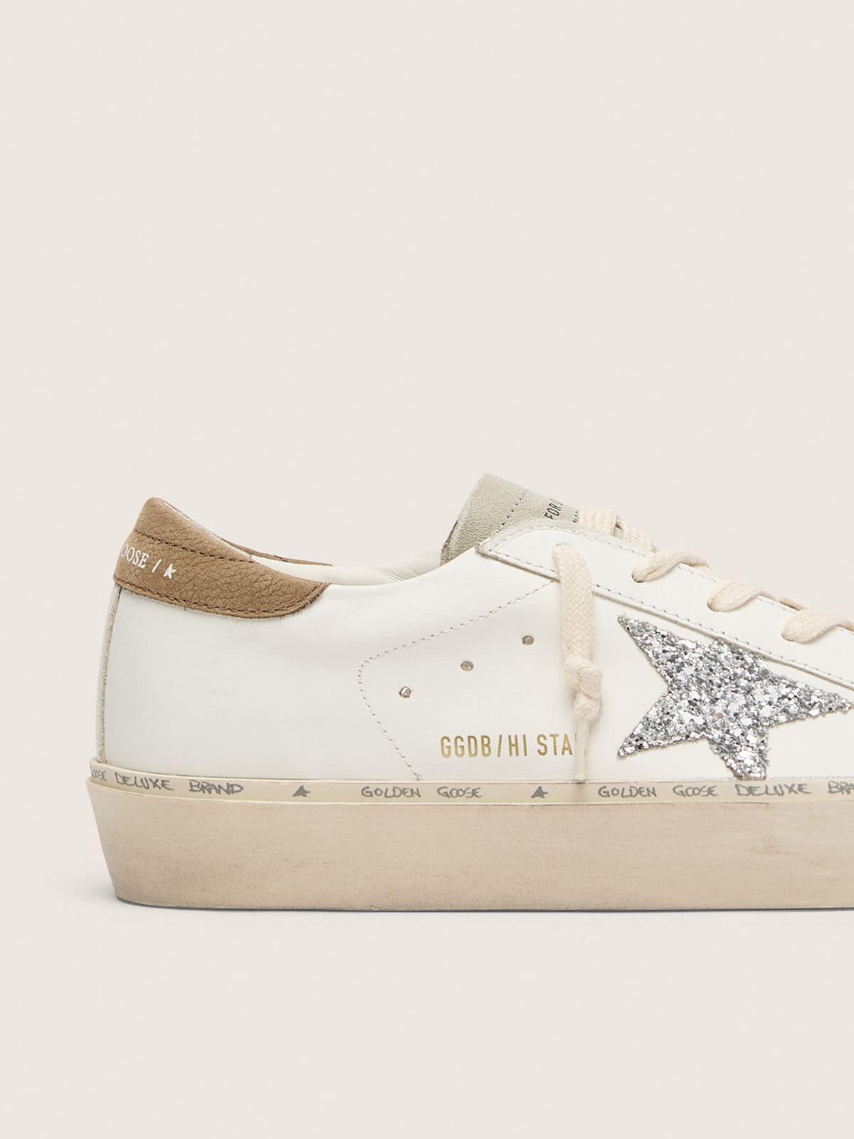 Women’s Hi Star with silver glitter star and dove-gray nubuck heel tab