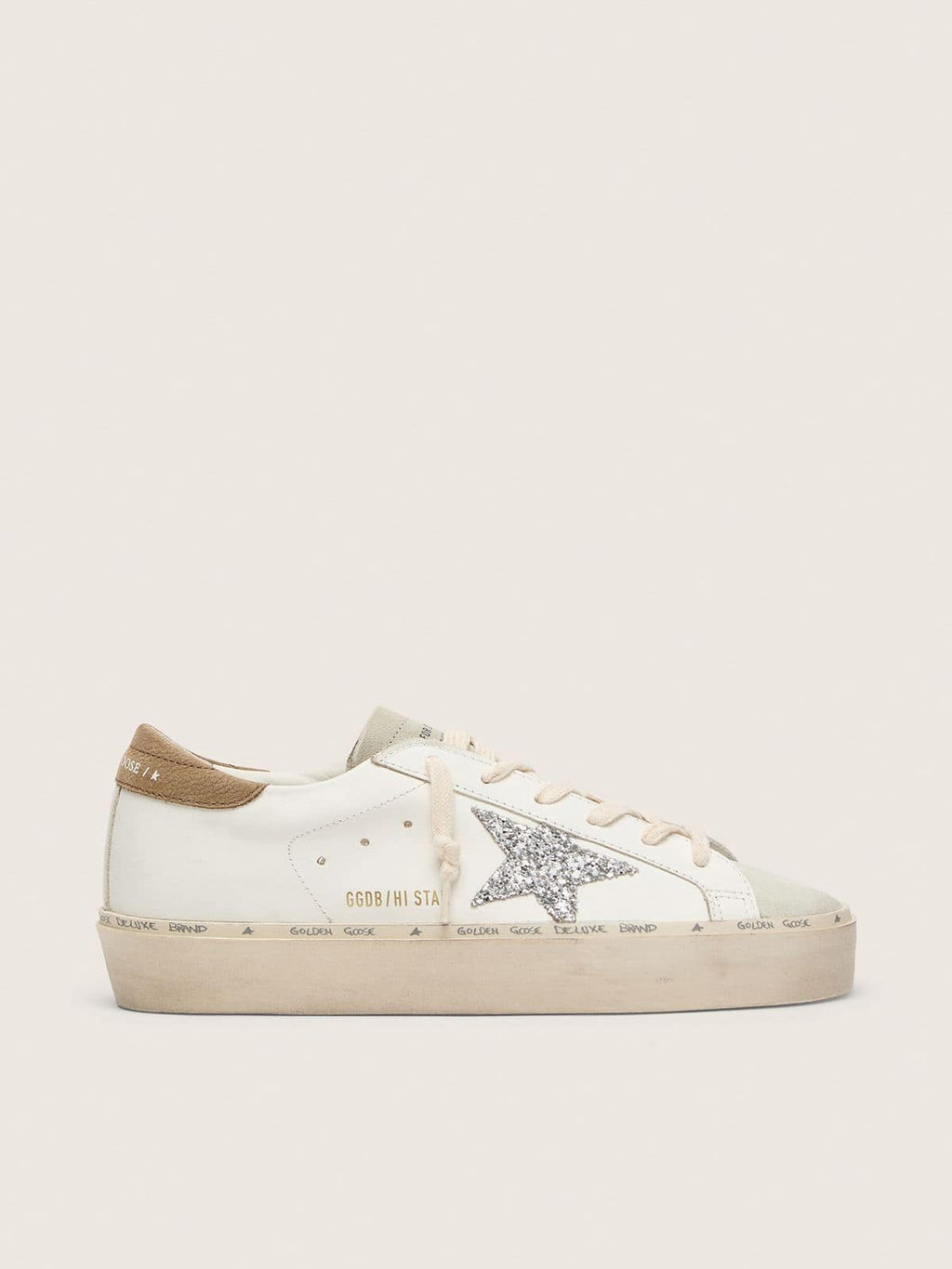 Women’s Hi Star with silver glitter star and dove-gray nubuck heel tab