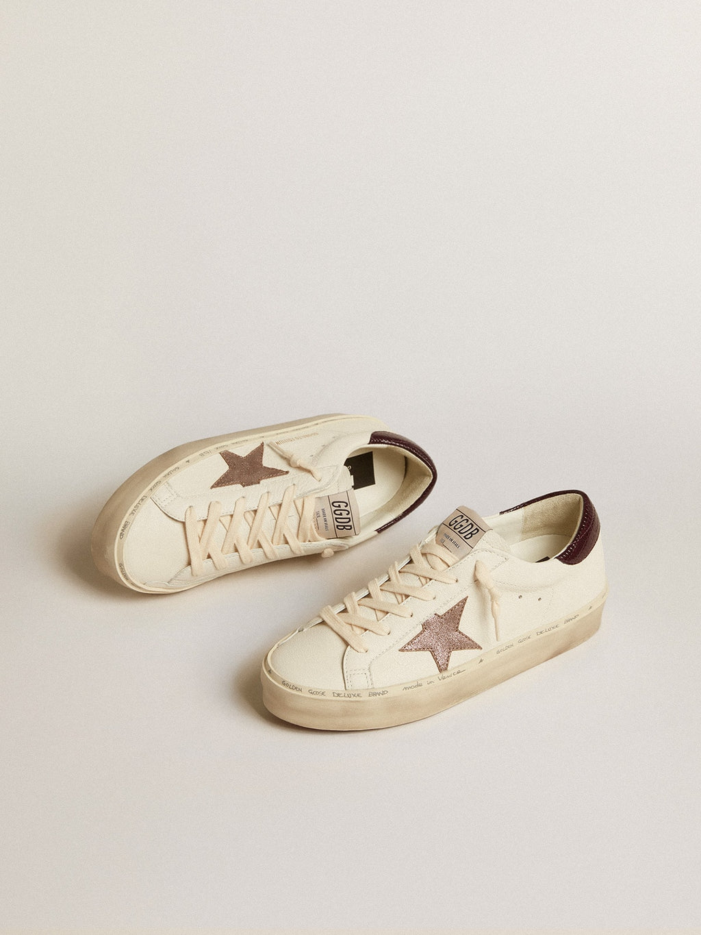 Women's Hi Star LTD in nappa with glitter star and lizard-print heel tab