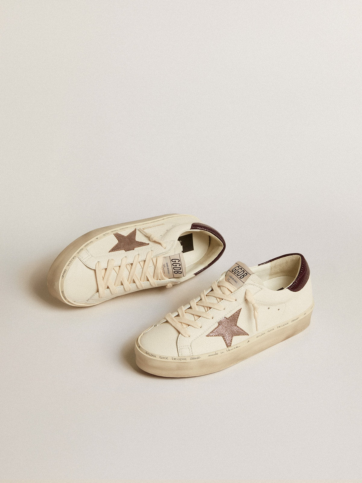Women's Hi Star LTD in nappa with glitter star and lizard-print heel tab