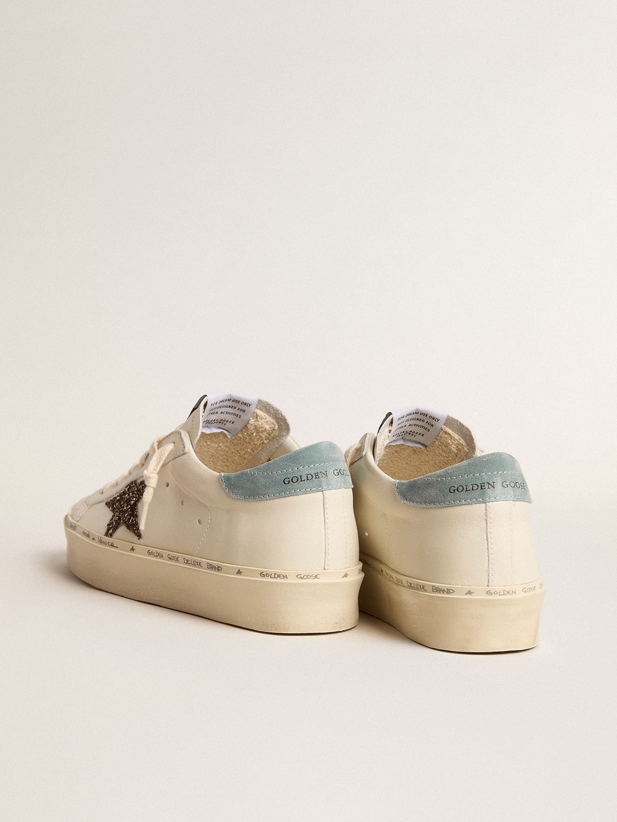 Women's Hi Star LTD with hazelnut glitter star and light blue suede heel tab