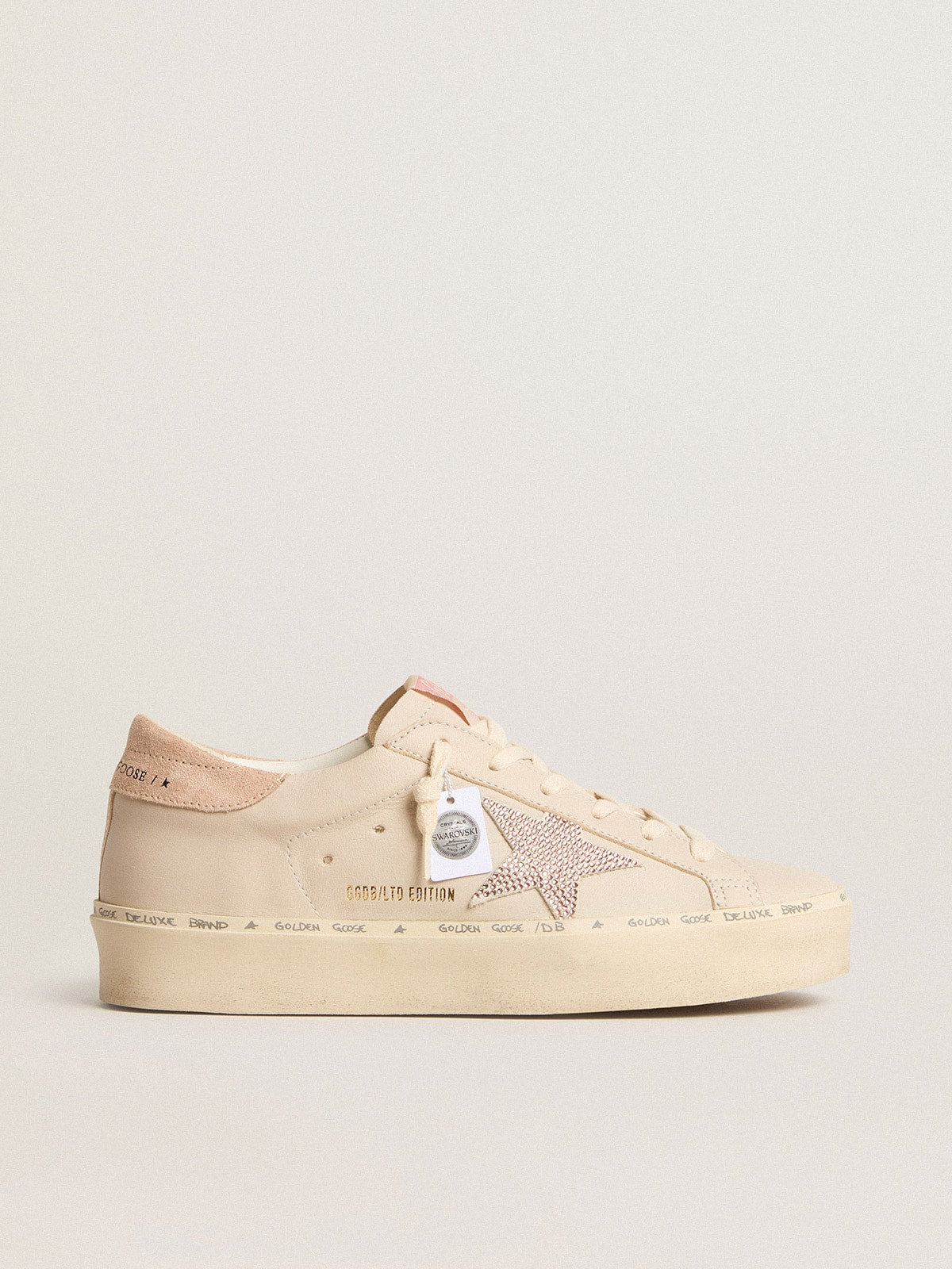 Hi Star LTD in nappa with suede star and pink Swarovski crystals