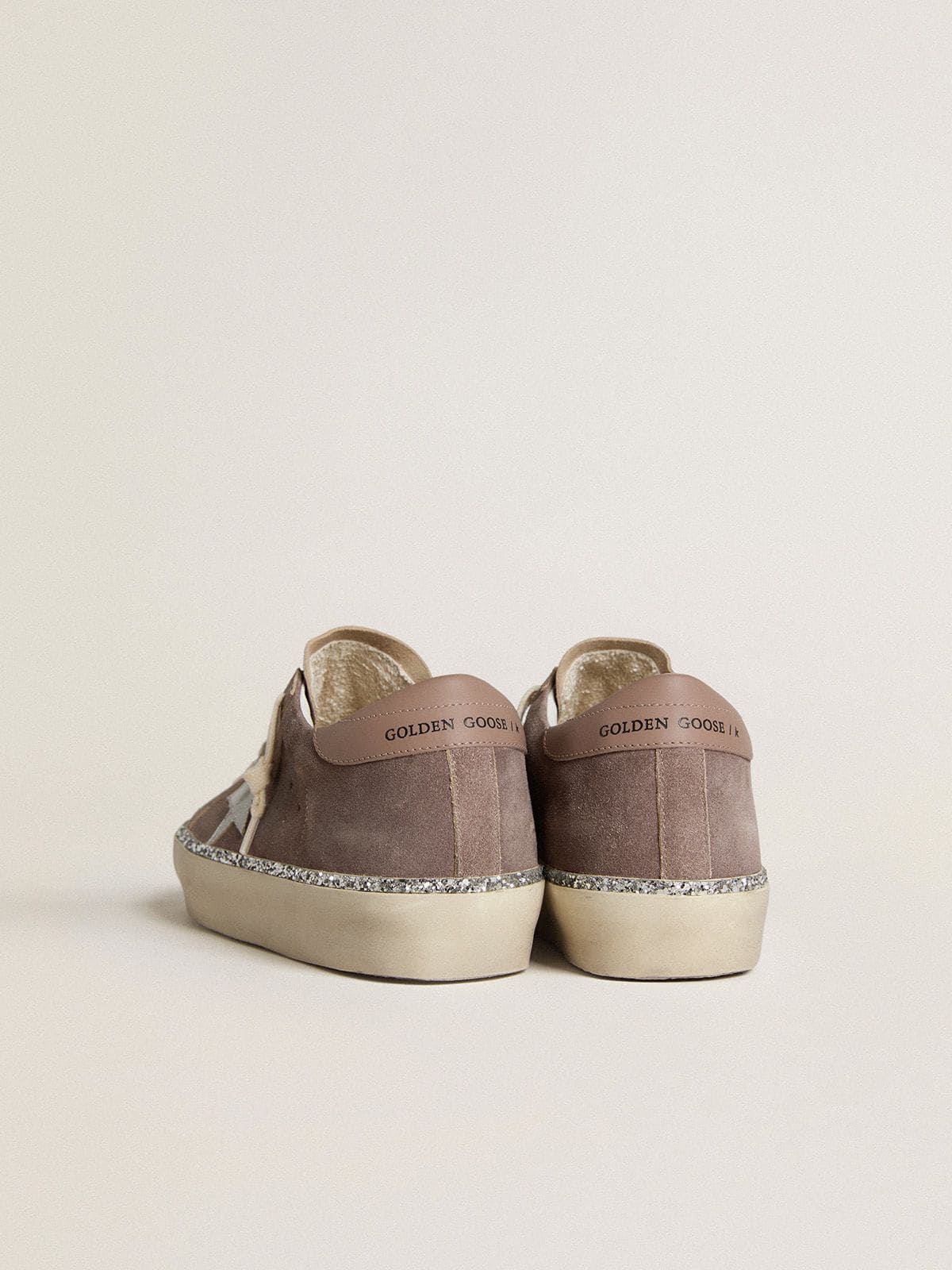 Hi Star in suede with silver leather star and leather heel tab