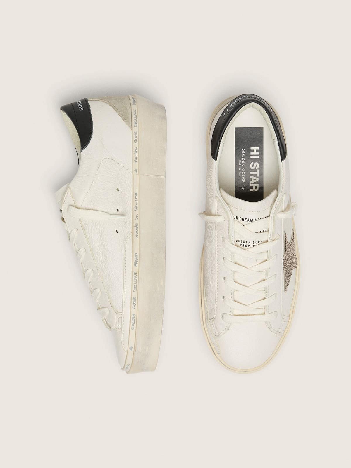 Hi Star LTD with Swarovski crystal star and black leather heel tab