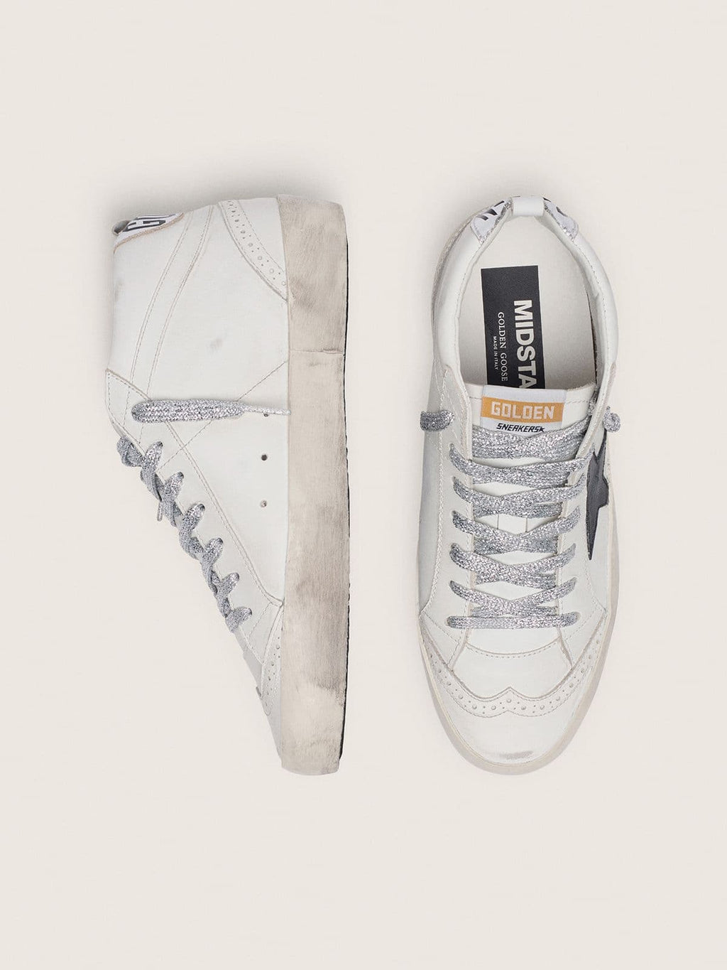 Women's Mid Star with laminated heel tab and glitter laces