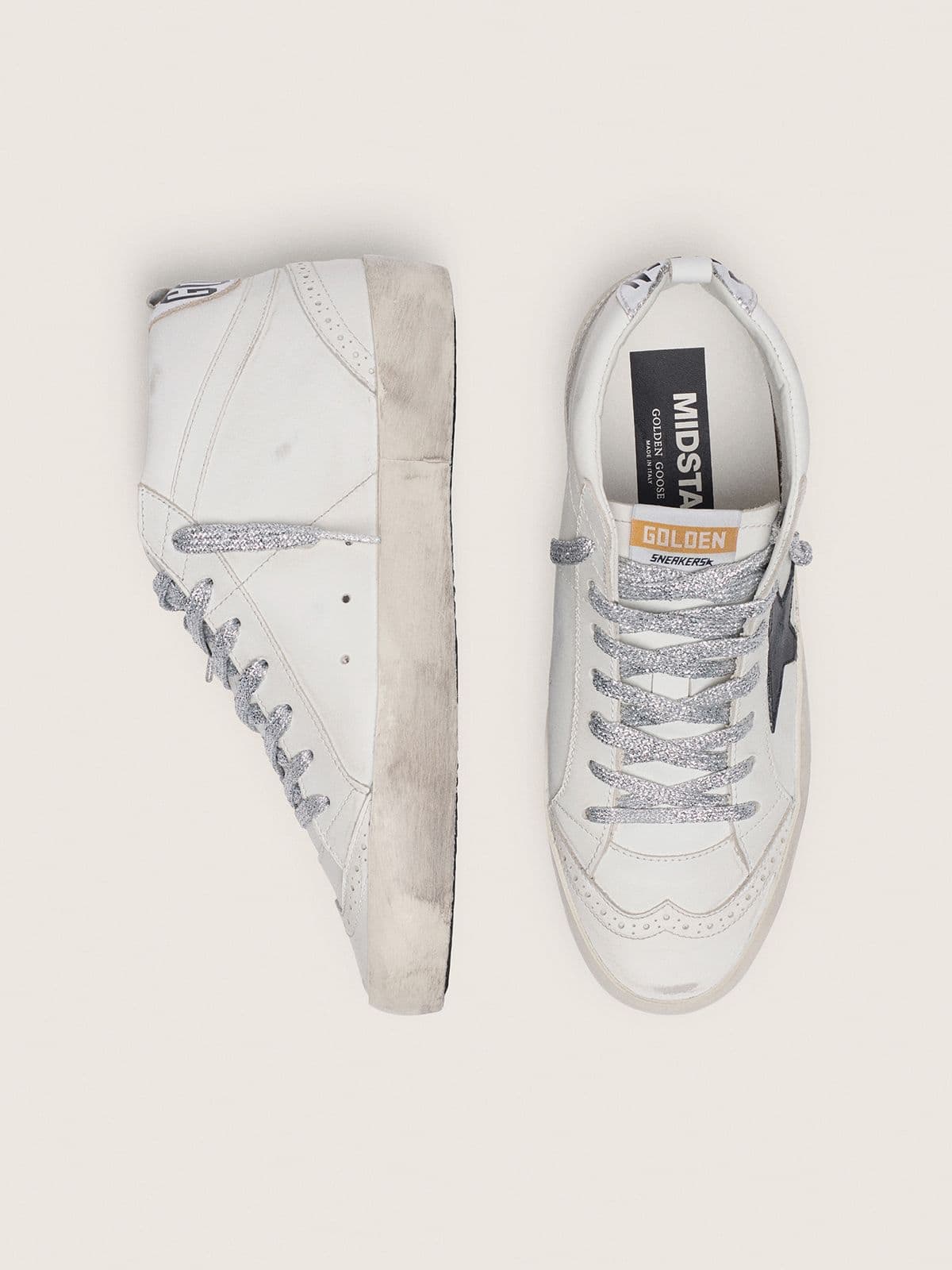 Women's Mid Star with laminated heel tab and glitter laces