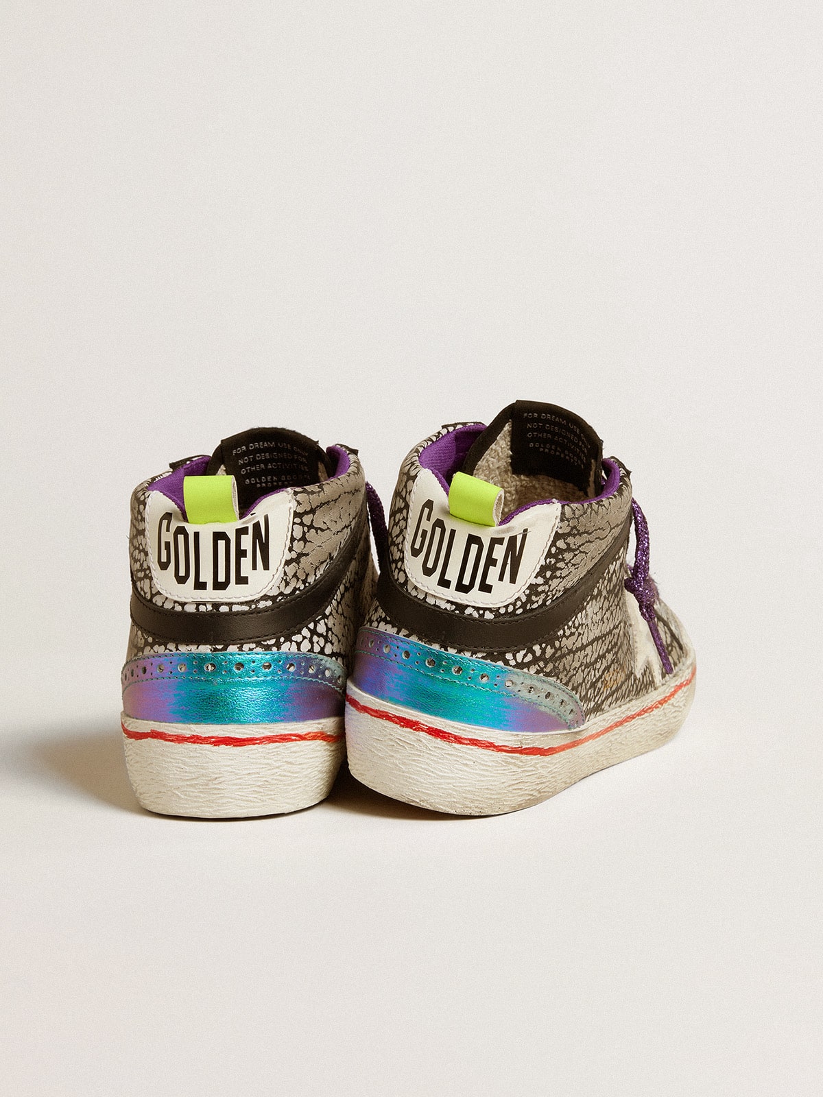 Women’s Mid Star LAB in animal-print leather with a white star