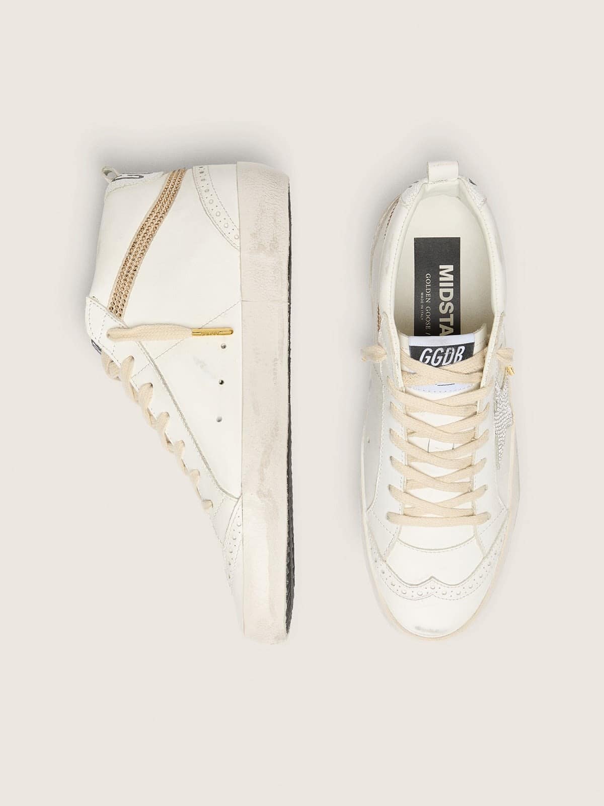Mid Star LTD with star and heel tab in suede with Swarovski crystals