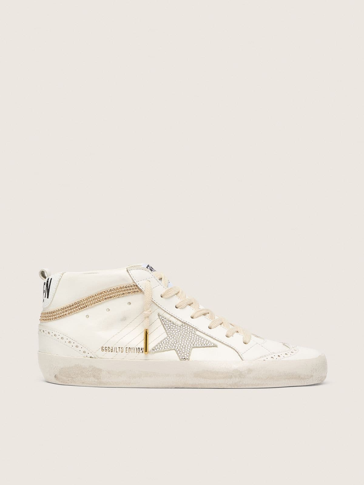 Mid Star LTD with star and heel tab in suede with Swarovski crystals