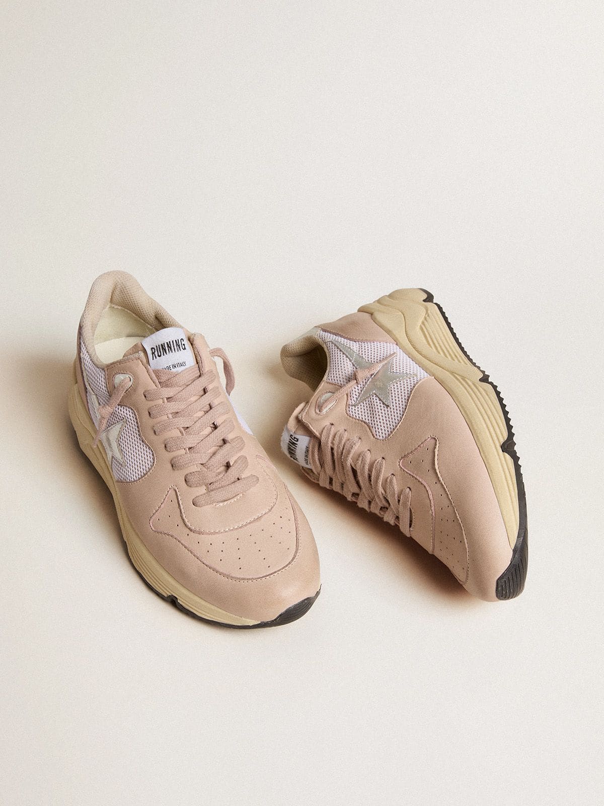 Women’s Running Sole in mesh and nubuck with silver metallic leather star