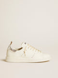 Women's Starter LTD in white leather with silver metallic leather heel tab