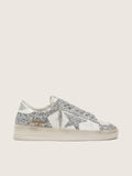 Women's Stardan in white leather and glitter