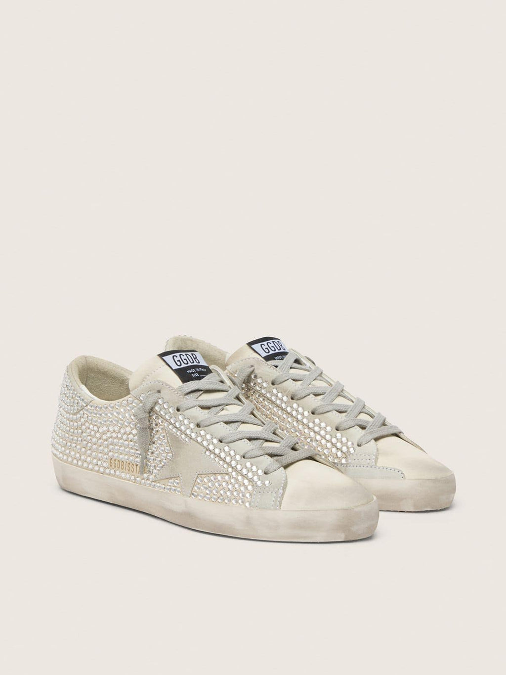 Super-Star in nubuck with Swarovski crystals and ice-gray suede star