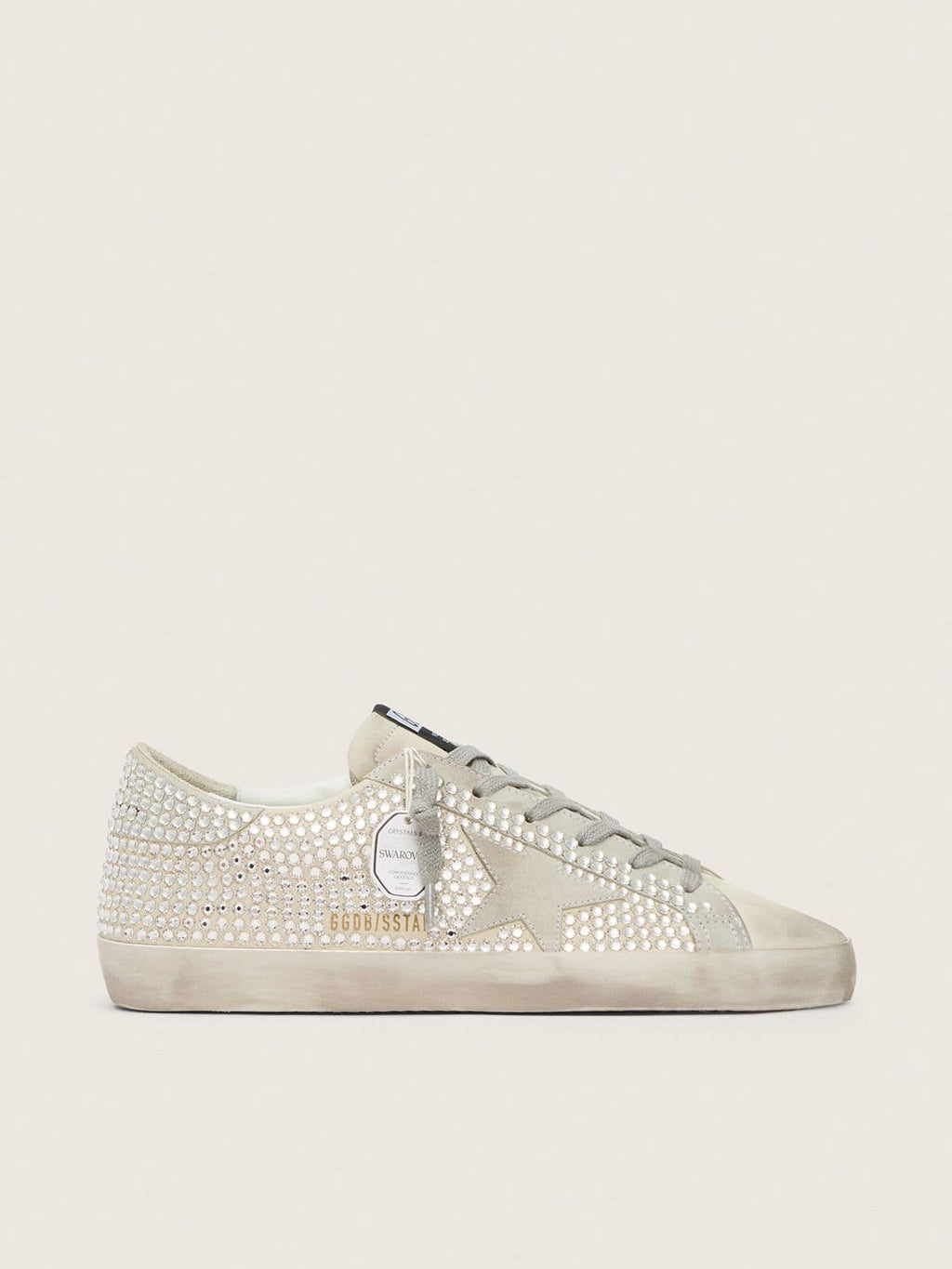 Super-Star in nubuck with Swarovski crystals and ice-gray suede star