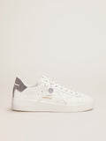 Purestar in white leather with silver Swarovski crystal heel tab