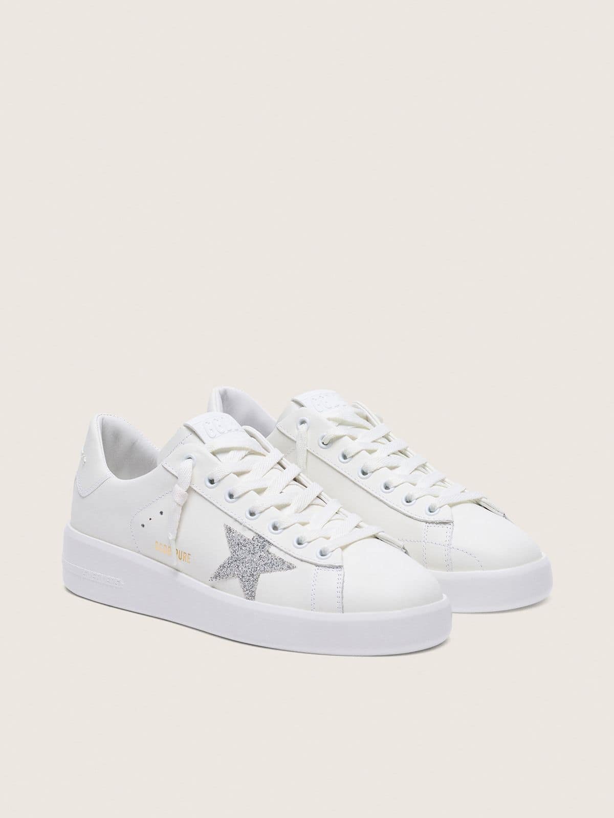 Women’s Purestar in white leather with silver Swarovski crystal star