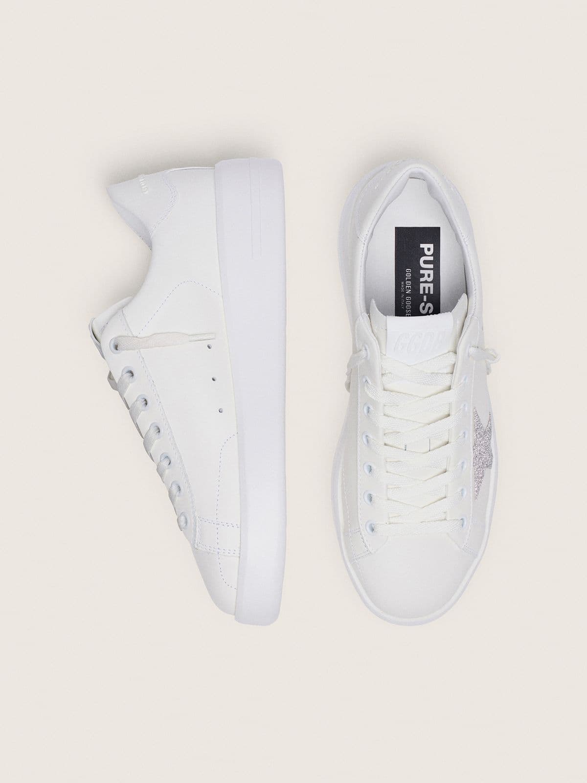 Women’s Purestar in white leather with silver Swarovski crystal star