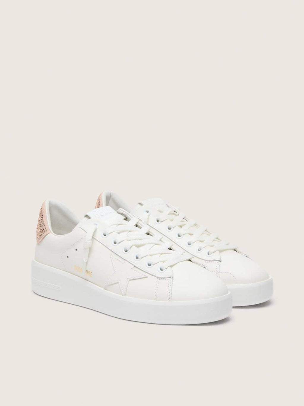 Purestar with leather star and suede heel tab with Swarovski crystals