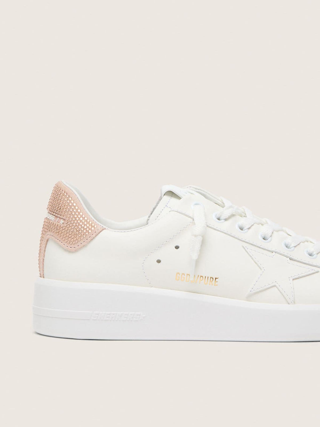 Purestar with leather star and suede heel tab with Swarovski crystals
