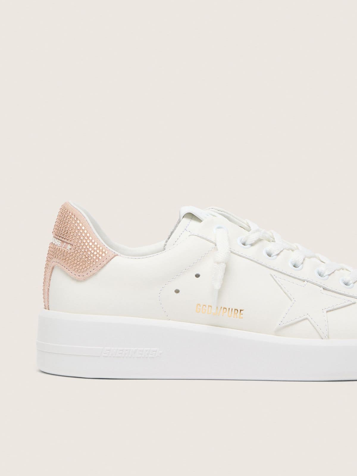 Purestar with leather star and suede heel tab with Swarovski crystals