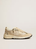 Dad-Star in pearl mesh and suede with platinum leather star and heel tab