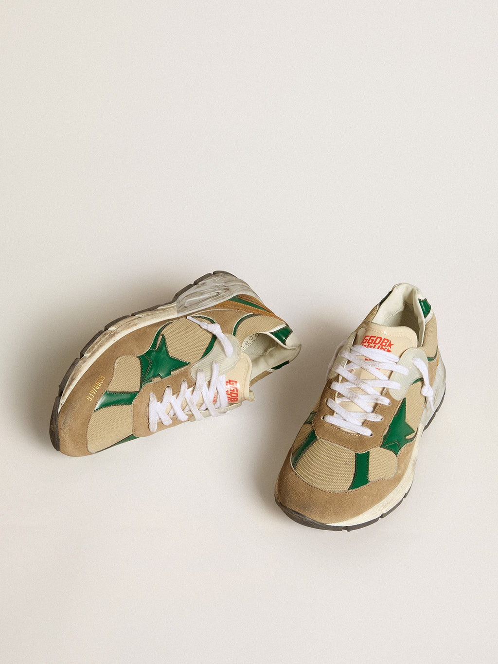 Women’s Dad-Star LAB in nylon with green leather star and suede inserts