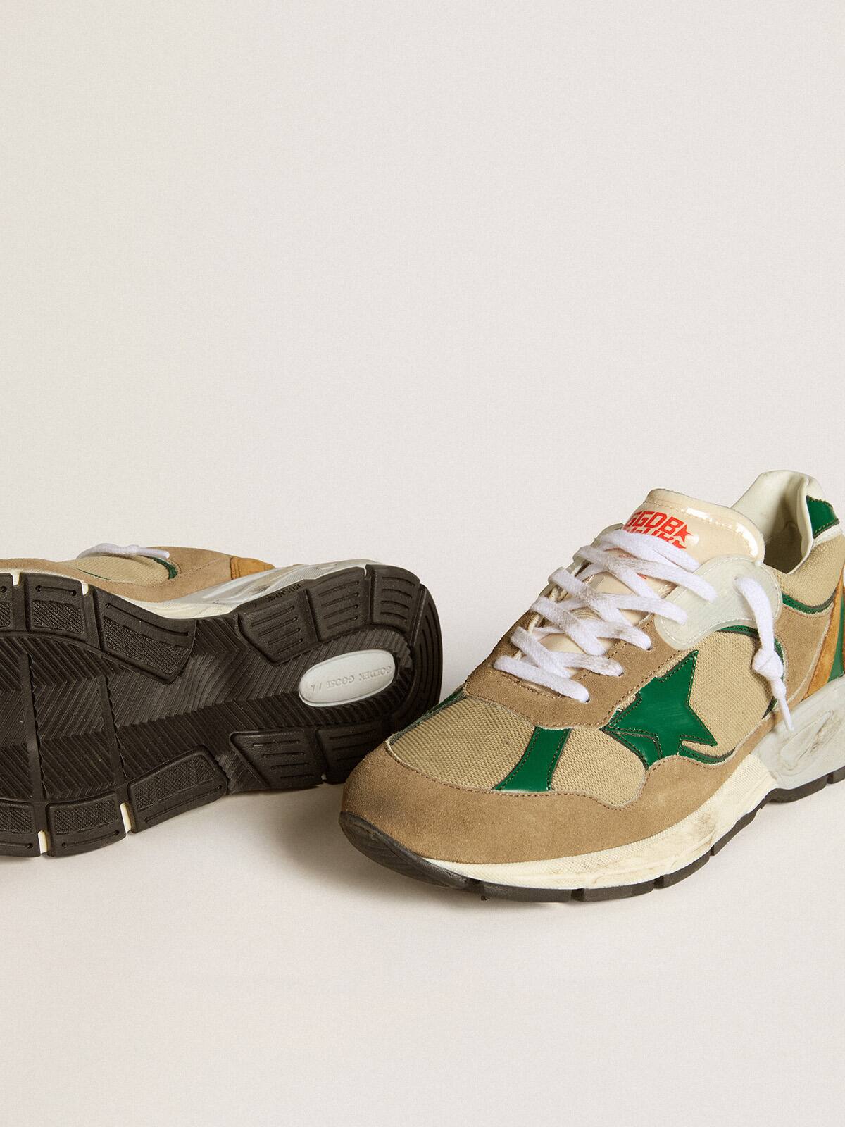 Women’s Dad-Star LAB in nylon with green leather star and suede inserts