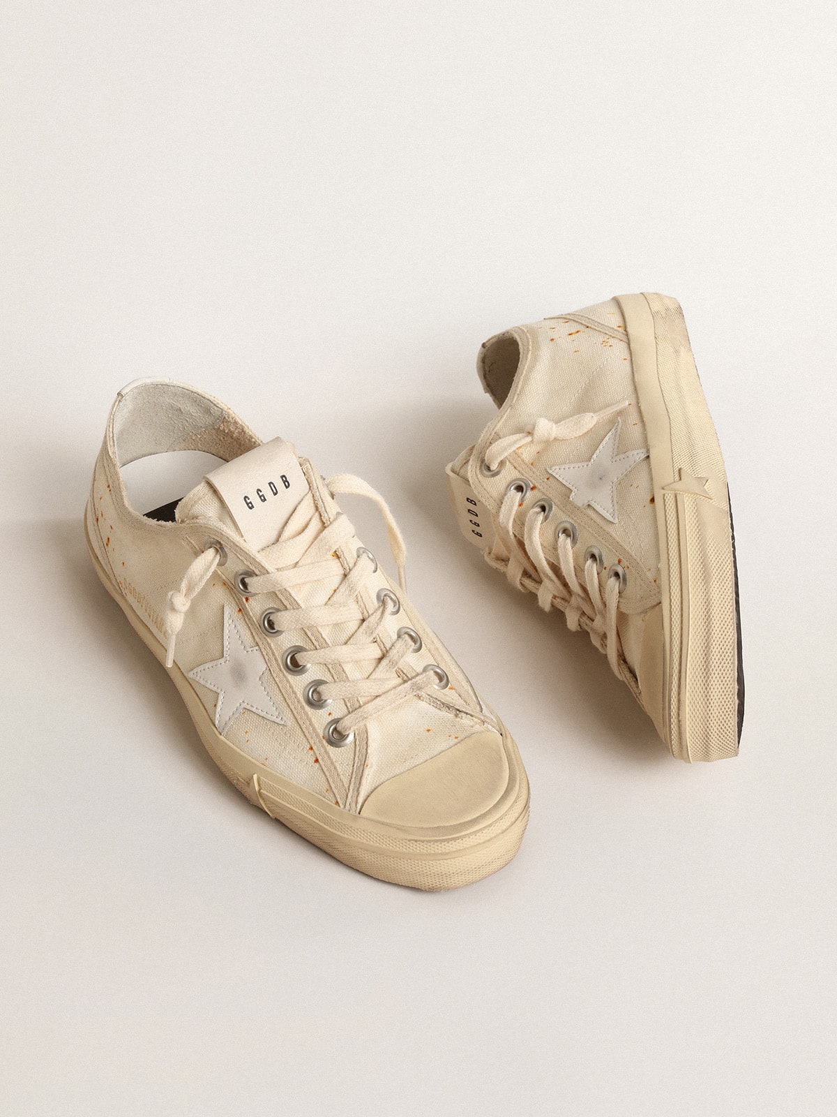 Women’s V-Star LAB in canvas with leather star and rust-colored speckles