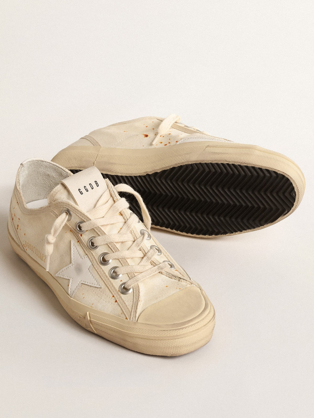 Women’s V-Star LAB in canvas with leather star and rust-colored speckles