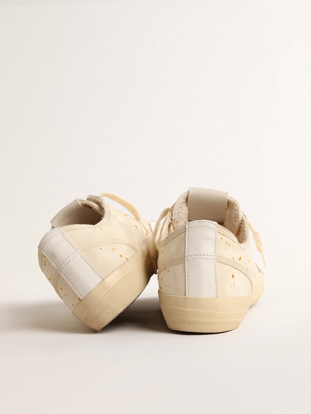 Women’s V-Star LAB in canvas with leather star and rust-colored speckles