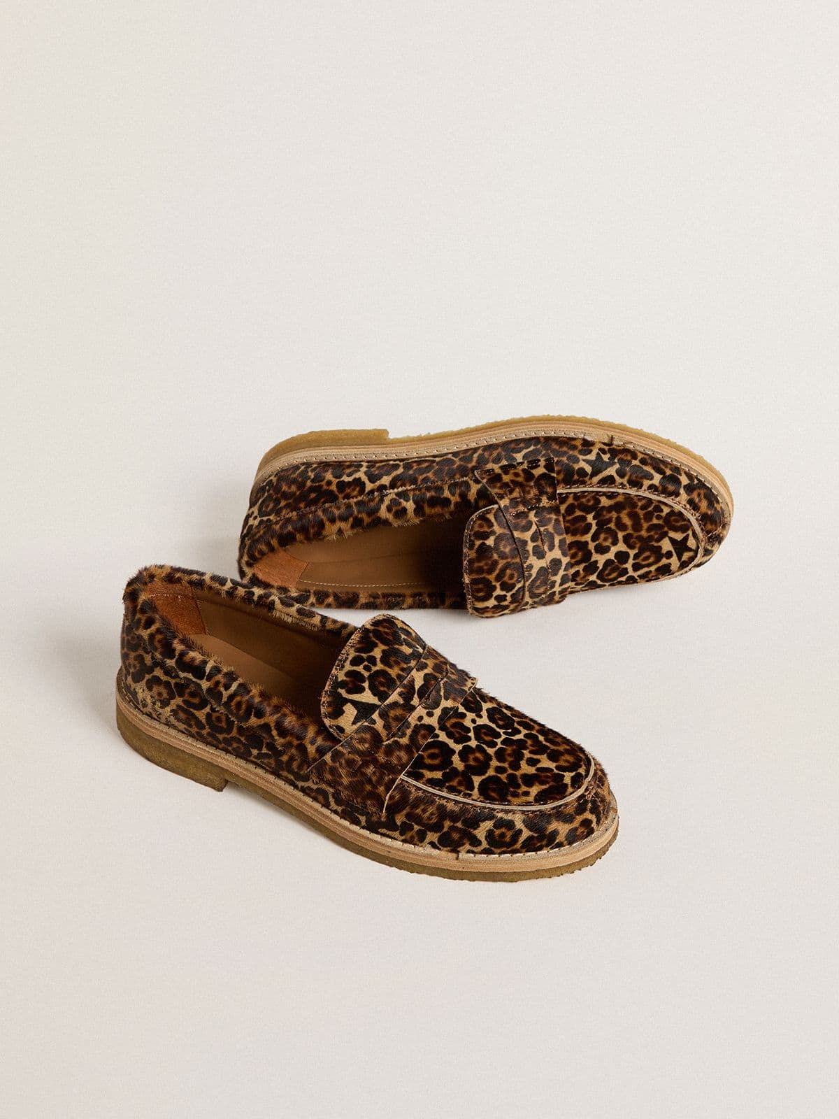 Women's Jerry loafer in leopard-print pony skin