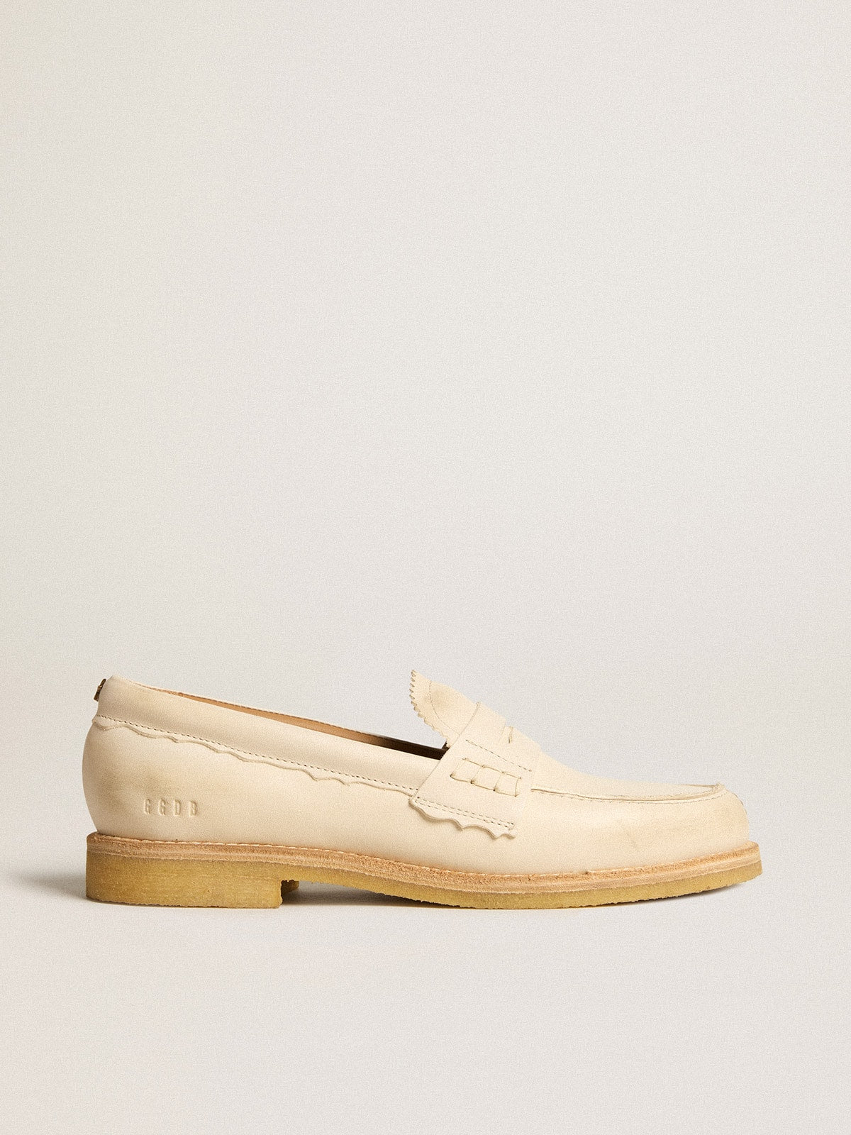 Jerry loafer in butter-white leather