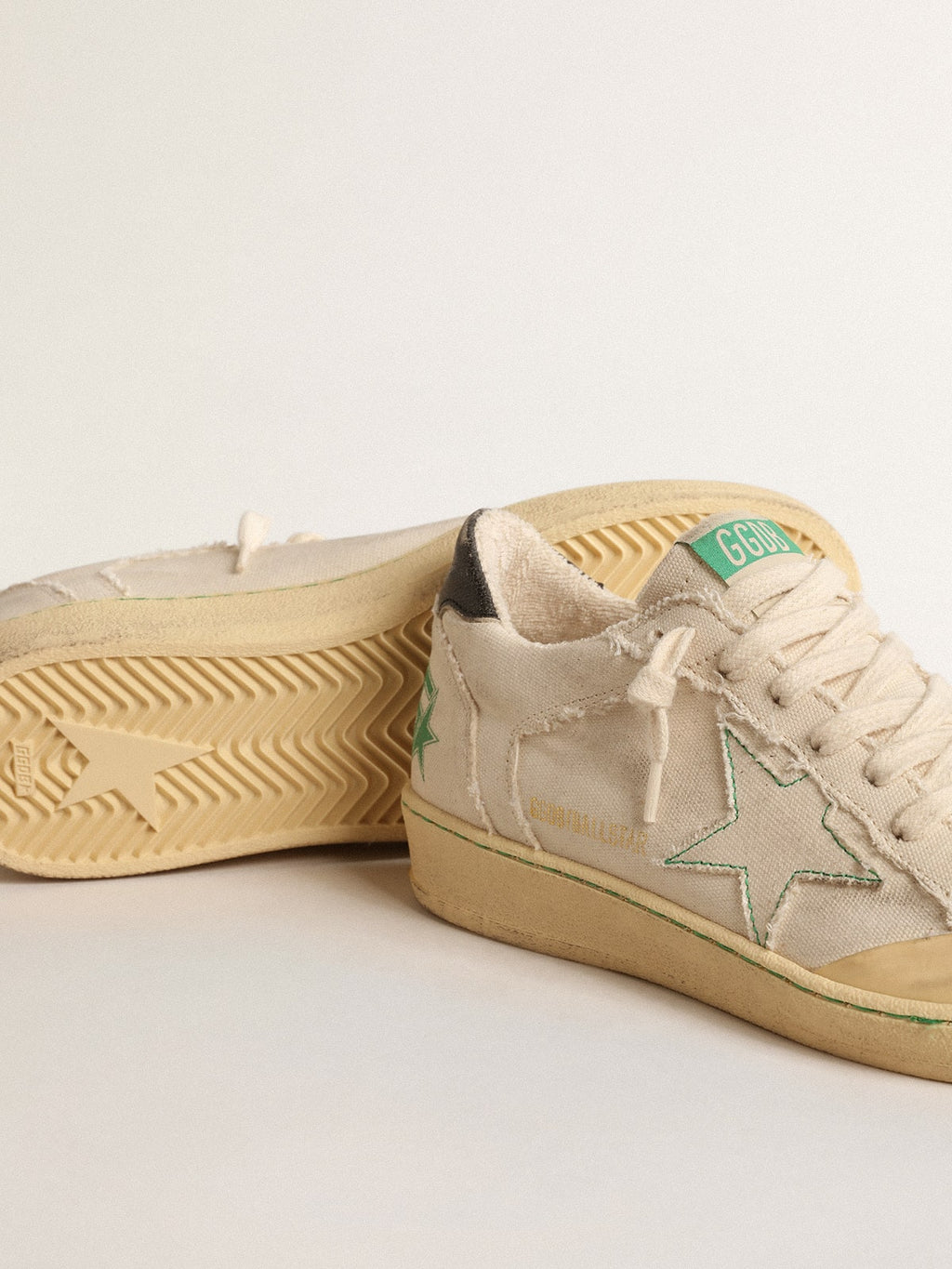 Ball Star LTD with vanilla canvas star and leather heel tab