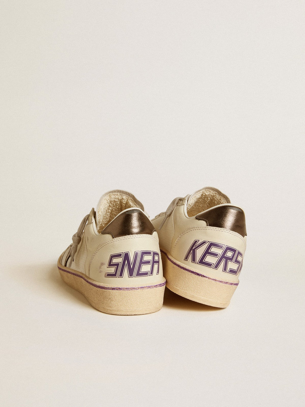 Ball Star in mesh and leather with metallic leather star and heel tab