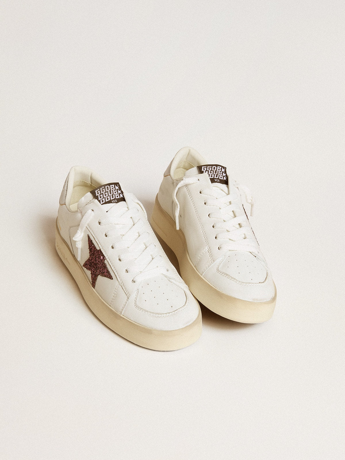 Women's Stardan in nappa with glitter star and metallic leather heel tab