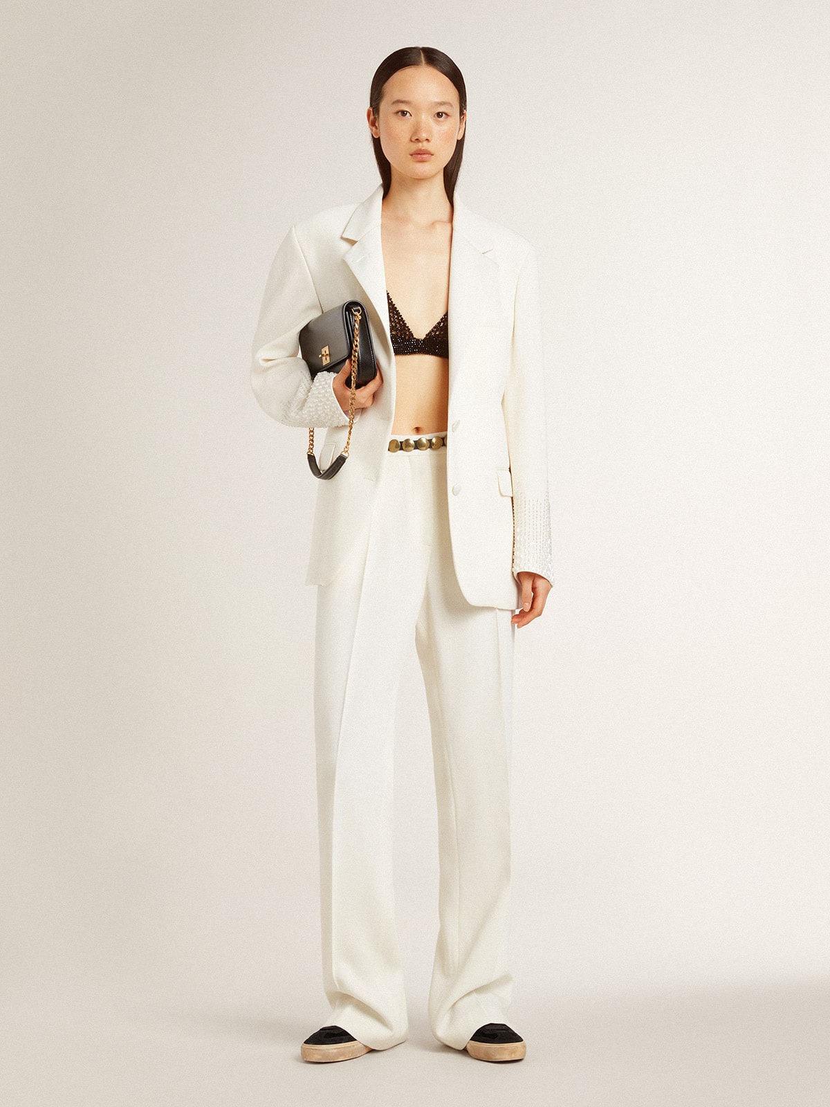 Soul Star in black velvet with white leather heel tab
