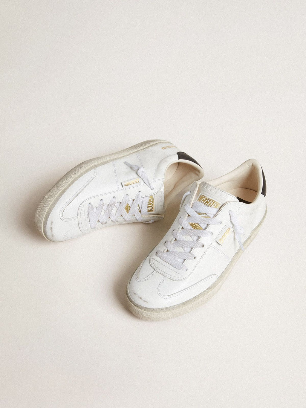 Women's Soul Star in white leather with black leather heel tab