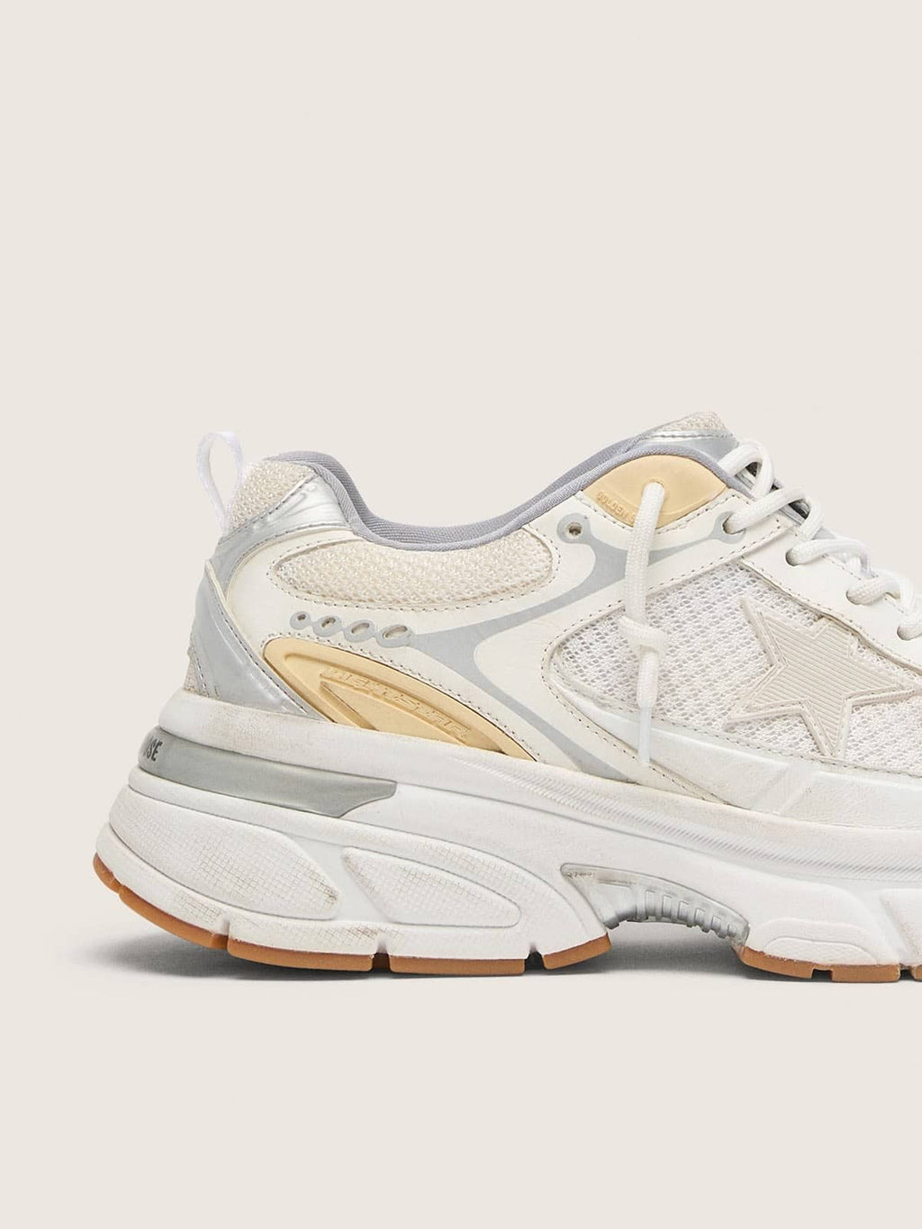 Women’s Lightstar in white leather and mesh with worn-white star