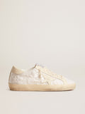 Women's Super-Star LTD in white sequins with leather star and embroidery