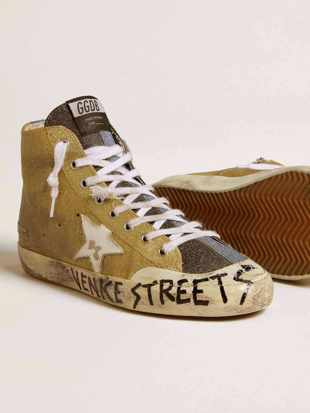 Women’s Francy LAB in golden glitter with white leather star
