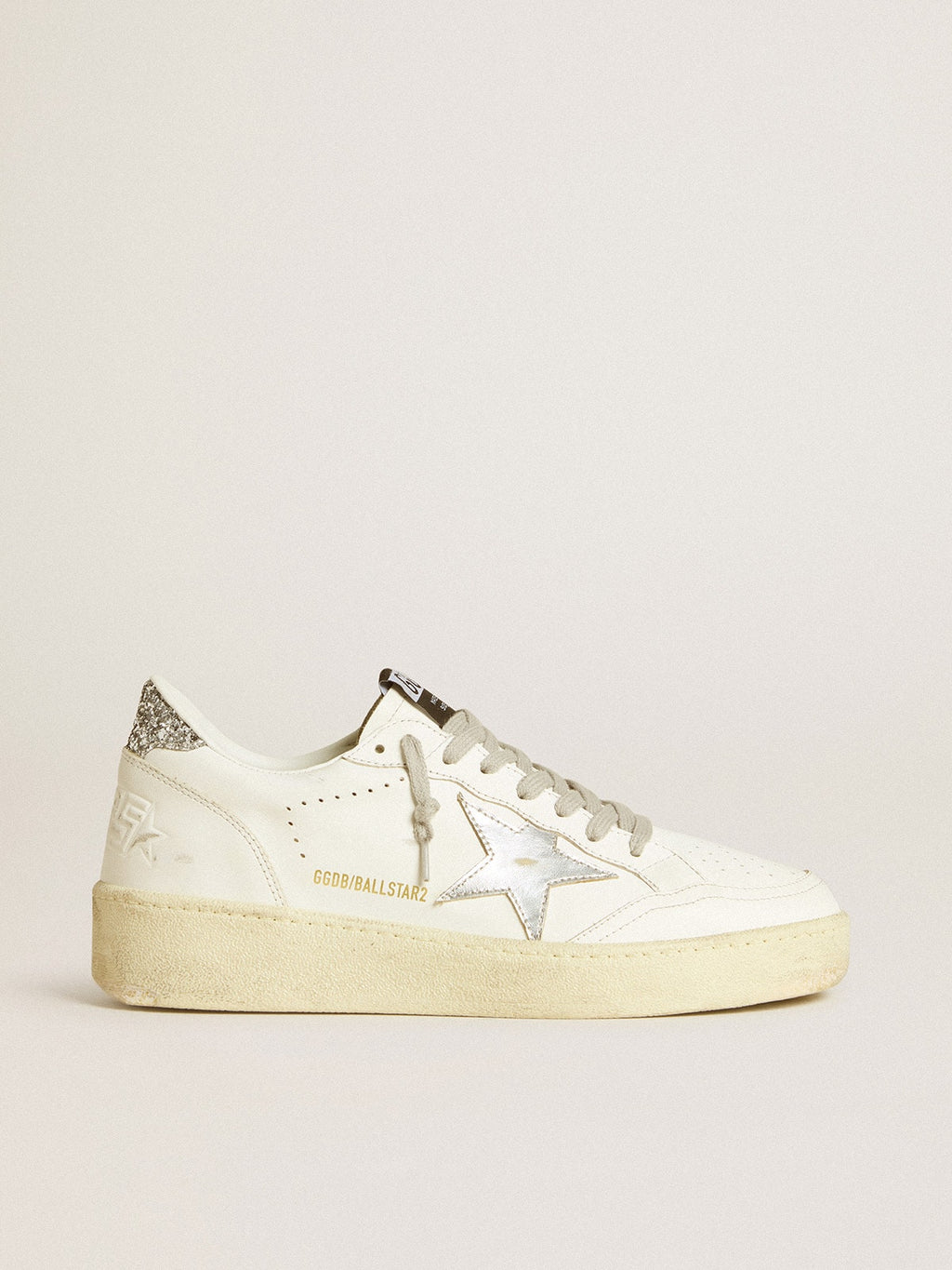 Women's Ball Star with silver leather star and silver glitter heel tab