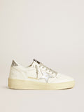 Women's Ball Star with silver leather star and silver glitter heel tab